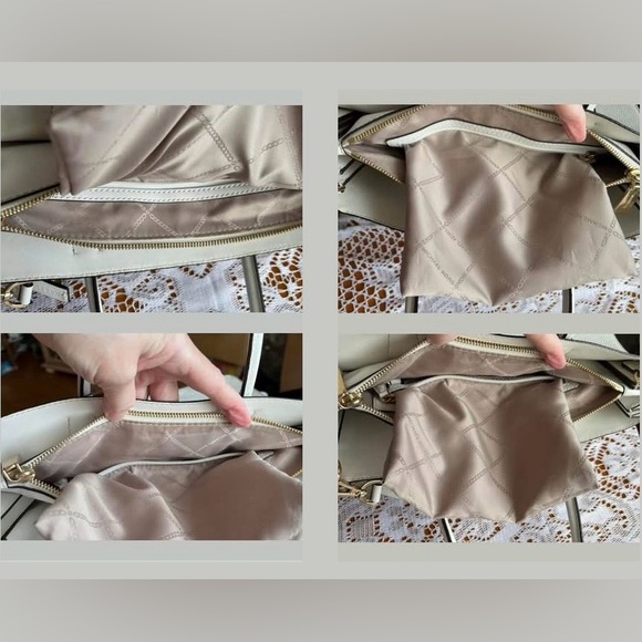 Michael Kors white pebbled leather (EUC) accordion tote- purse - Picture 14 of 17